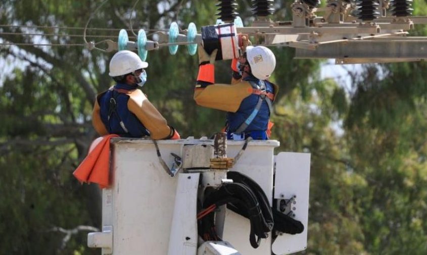 עובדי חברת החשמל בביצוע עבודות תחזוקה. צילום: יוסי וייס, חברת החשמל