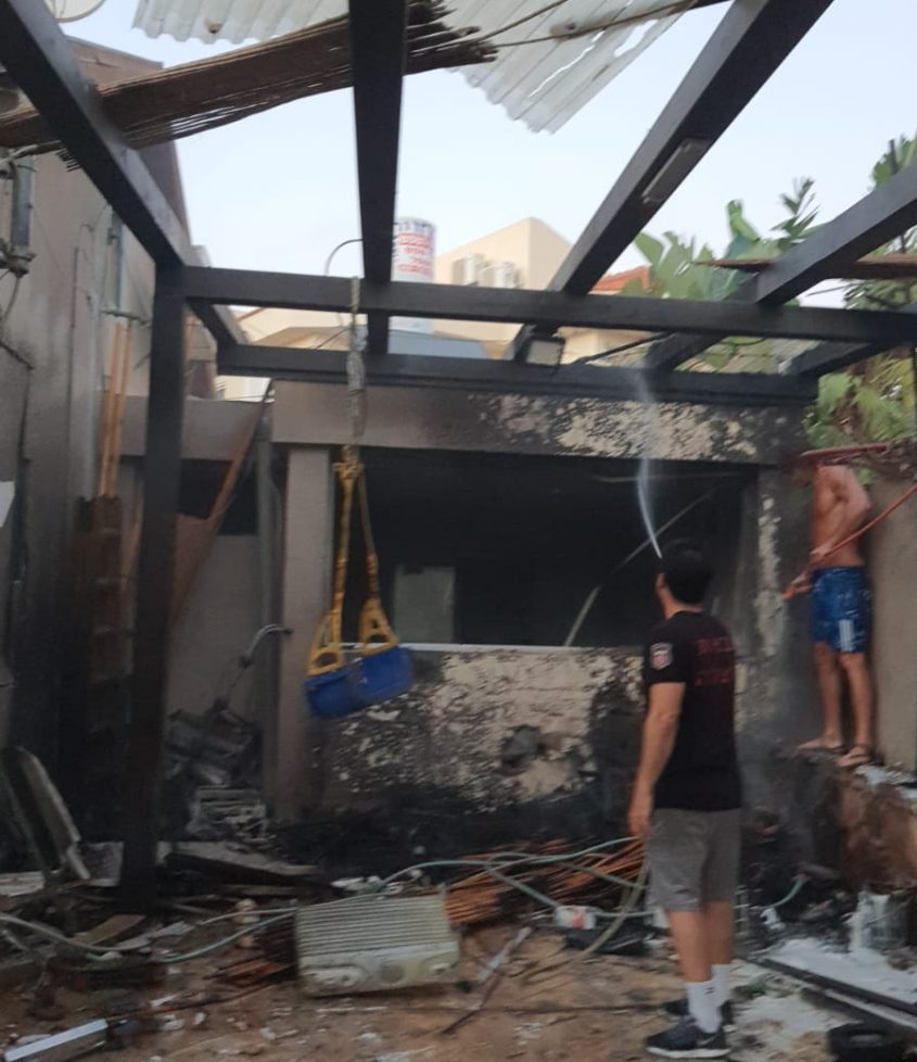 הבית שנפגע ברחוב גולני. צילום: דוברות עיריית אשקלון