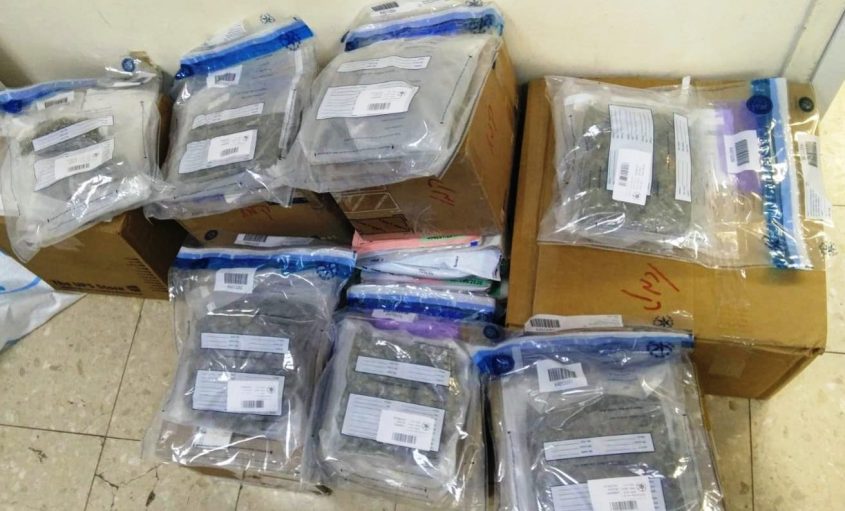 חבילות הסמים שנתפסו. צילום: דוברות המשטרה