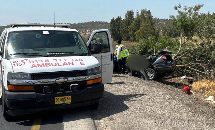 זירת התאונה. צילום: תיעוד מבצעי מד"א
