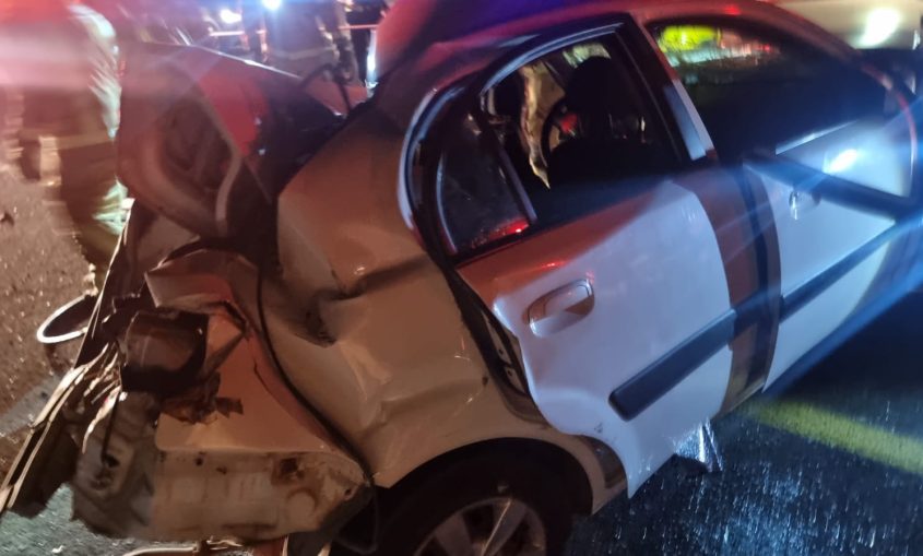 הרכב בזירת התאונה. צילום: דוברות כב"ה