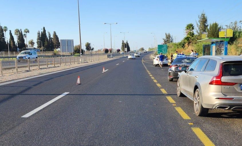 זירת התאונה. צילום: דוברות המשטרה