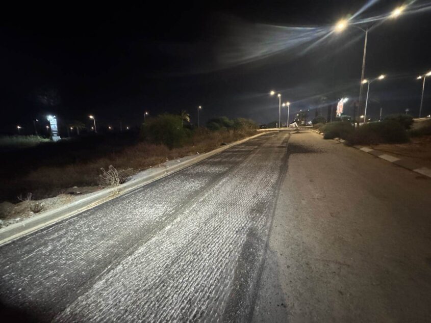 עבודות בכביש. צילום: דוברות עיריית אשקלון
