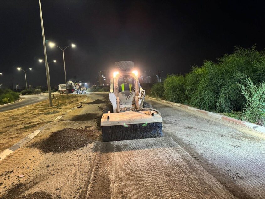 עבודות בכביש. צילום: דוברות עיריית אשקלון