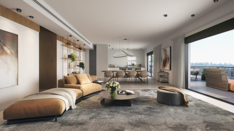 אזורים Living אגמים. הדמיה: Ando studio