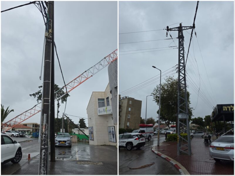 הנזק שנגרם מנפילת האנטנה. צילום: חברת החשמל