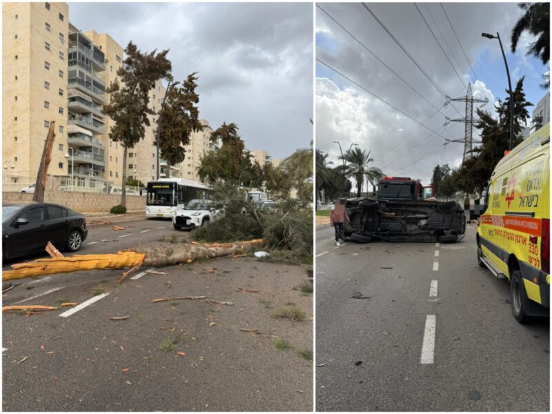 זירת התאונה בשד' רבין. צילום: מד"א