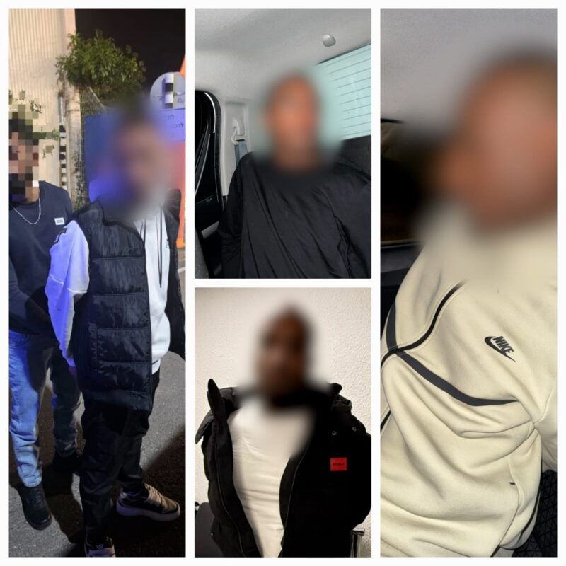 הנאשמים לאחר מעצרם. צילום: דוברות המשטרה