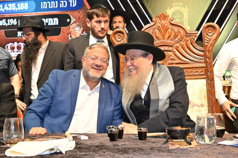 השר איתמר בן גביר והרב יצחק ברדא. צילום: חיים ביתן