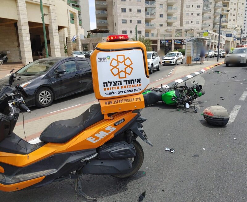 זירת התאונה בשכונת הסיטי. צילום: איחוד הצלה