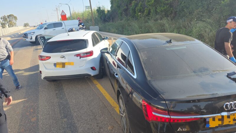 רכב האאודי לאחר שנתפס על ידי המשטרה. צילום: דוברות המשטרה