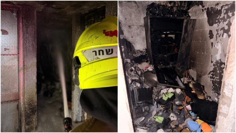 השריפה ברחוב חובבי ציון. צילום: כב"ה