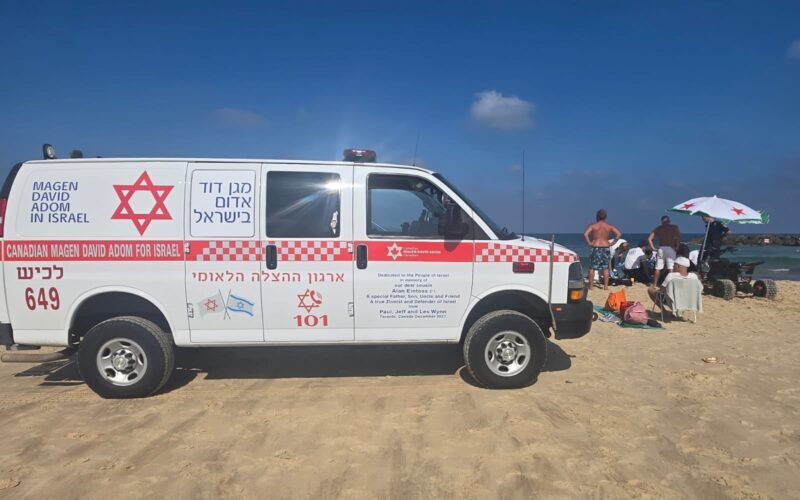 זירת הטביעה בחוף דלילה באשקלון. צילום: מד"א