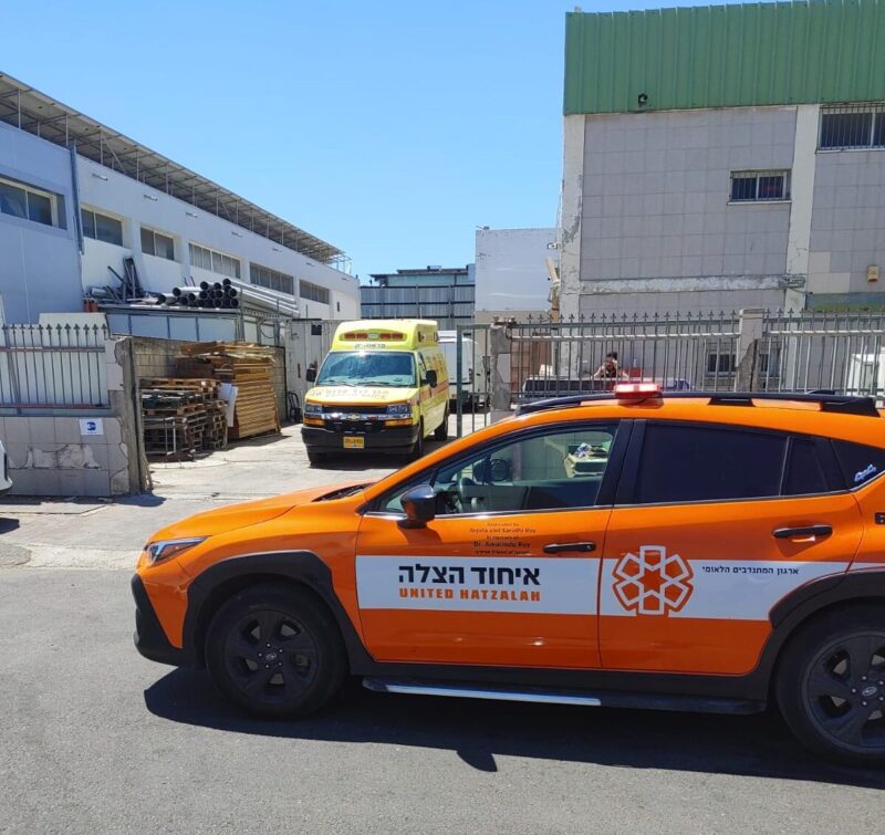 זירת תאונת העבודה באשקלון. צילום: איחוד הצלה