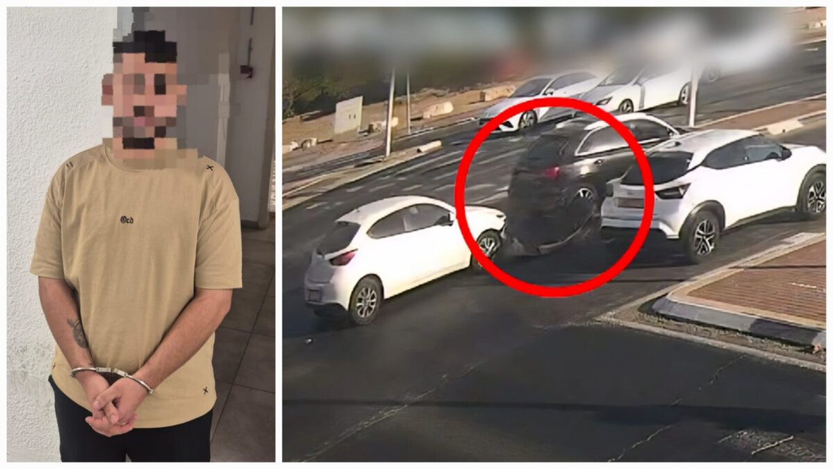 התיעוד והחשוד. צילום: דוברות המשטרה, מוקד רואה עיריית אשקלון